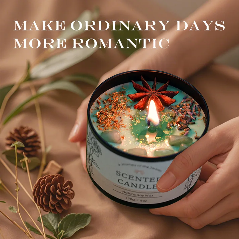 Home Fragrance Jar - Креативная хрустальная ароматерапевтическая свеча 6 унций