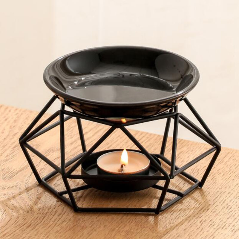 Home Fragrance Incense - Керамическая чаша, железная стойка, черный цвет,